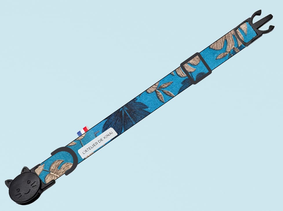 Collier personnalisé pour chat feuille palmier