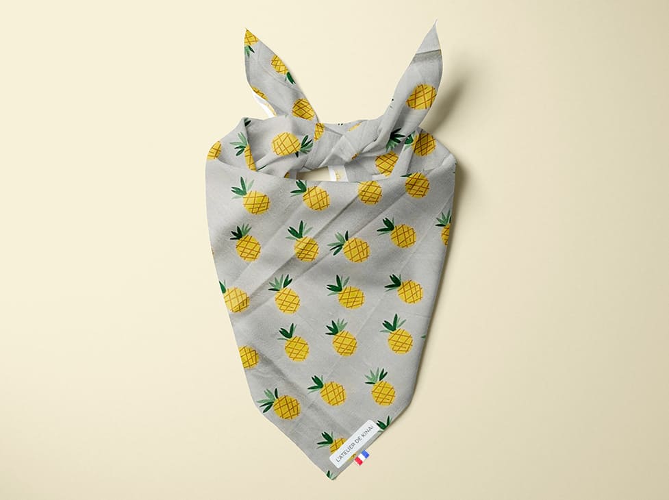 Bandana pour chien ananas