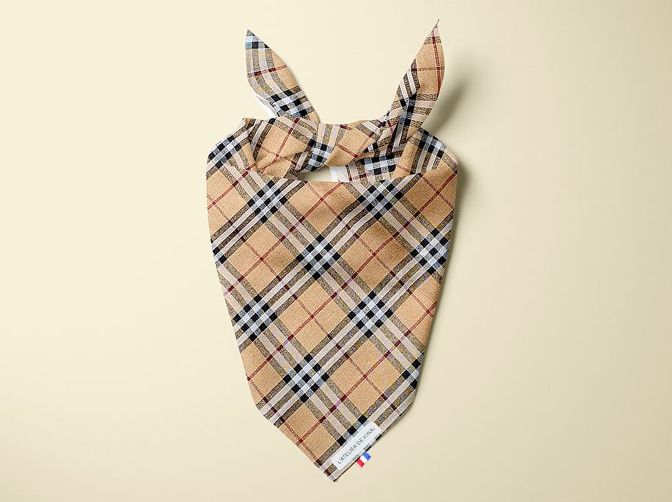 Bandana pour chien carreaux