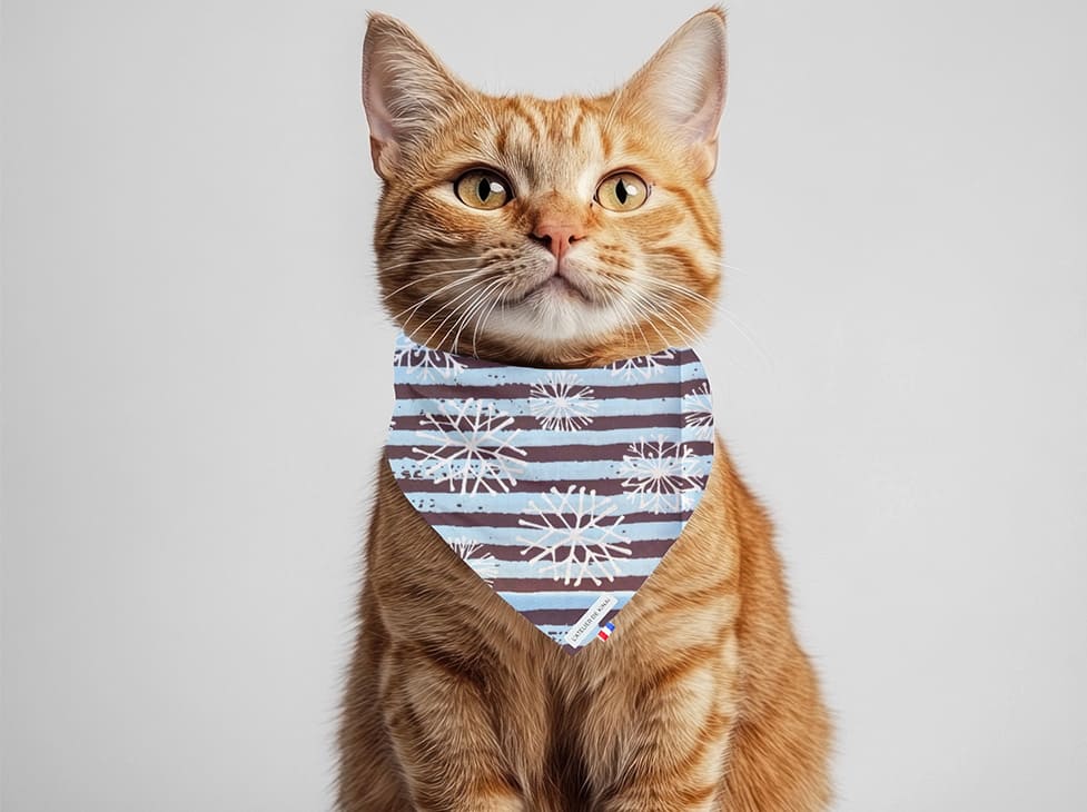 Bandana pour chat Flocon Strié
