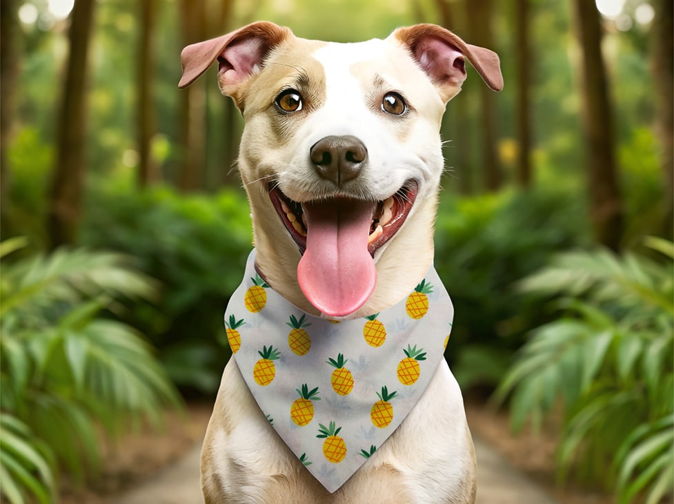 Bandana pour chien ananas
