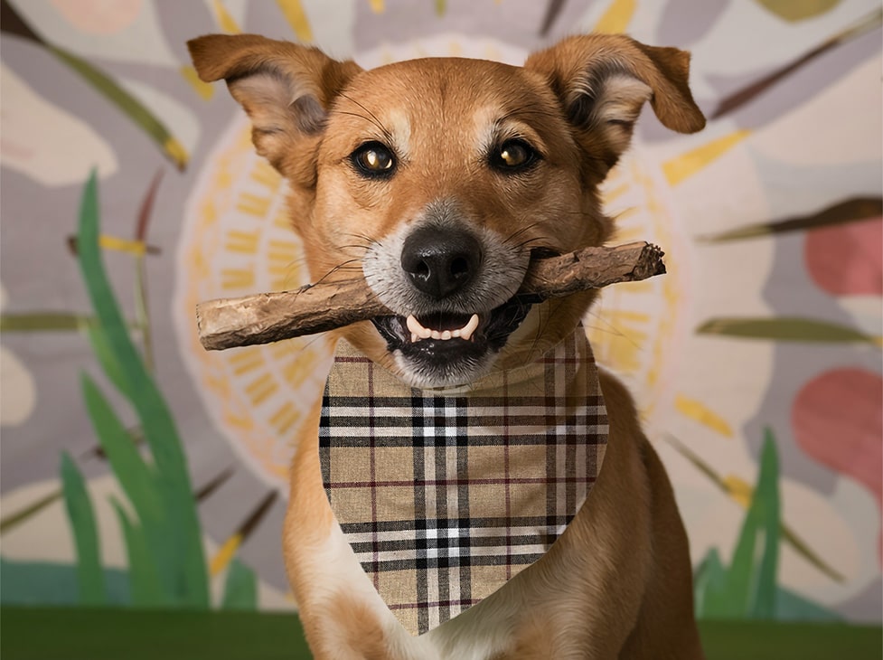 Bandana pour chien carreaux