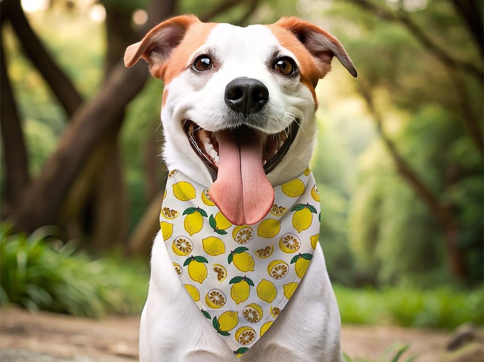 Bandana pour chien citron
