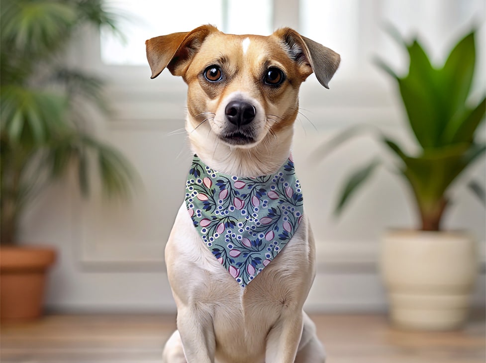 Bandana pour chien fleurs