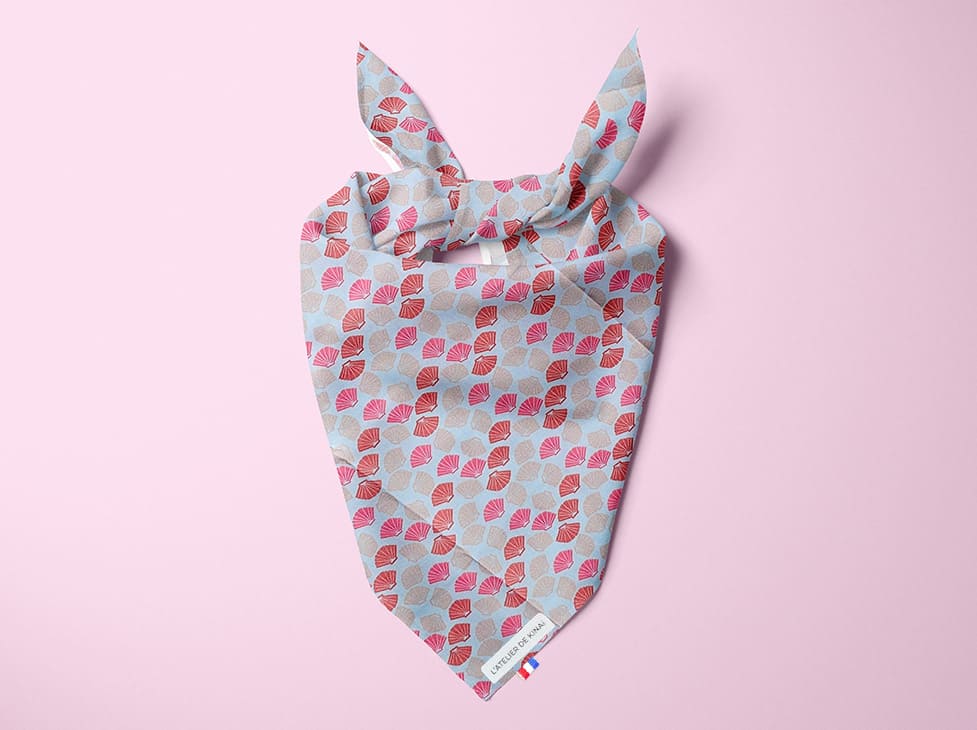 Bandana pour chien coquillage