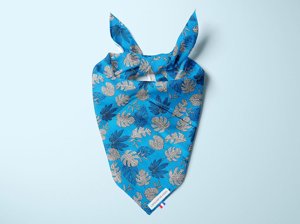 Bandana pour chien feuille palmier