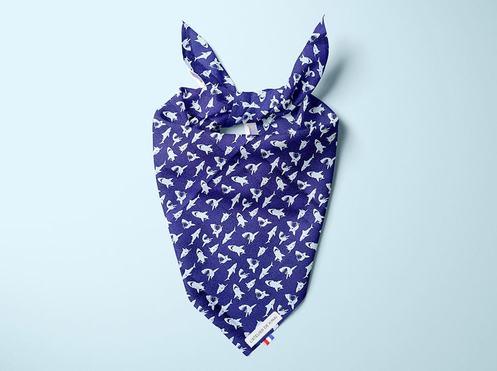 Bandana pour chien requin