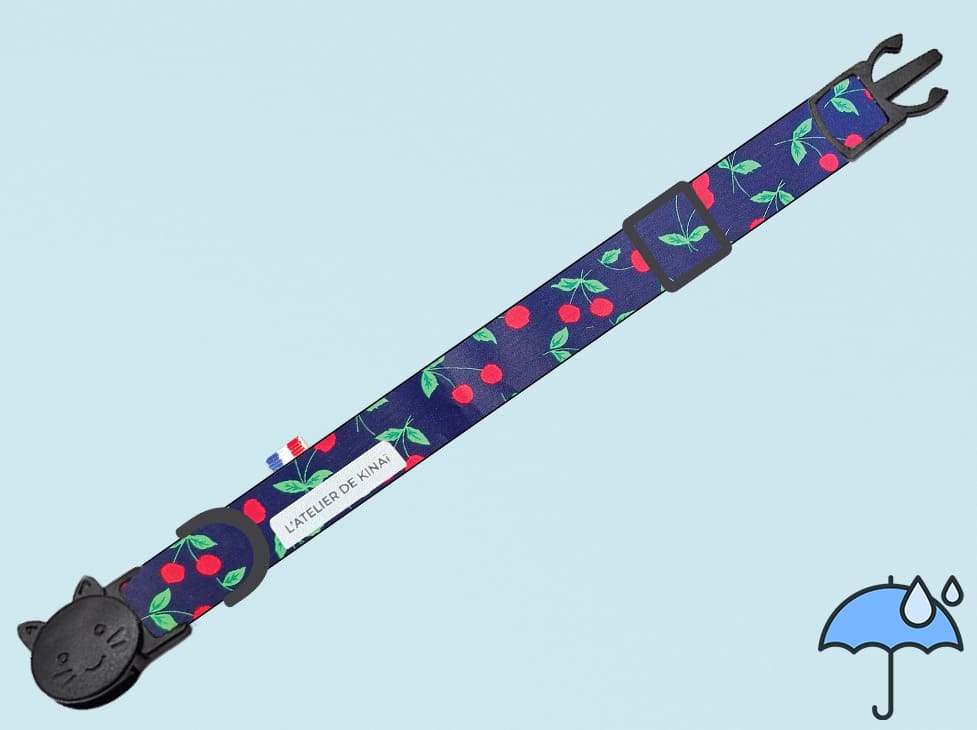 Collier personnalisé pour chat imperméable Cerise