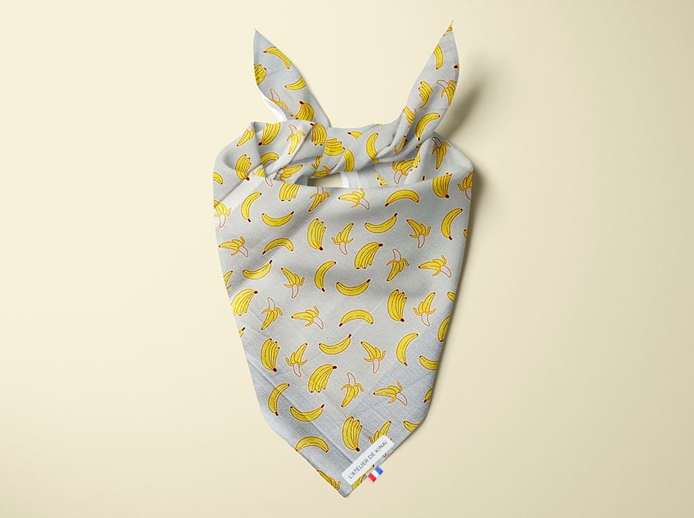 Bandana personnalisé pour chien banane
