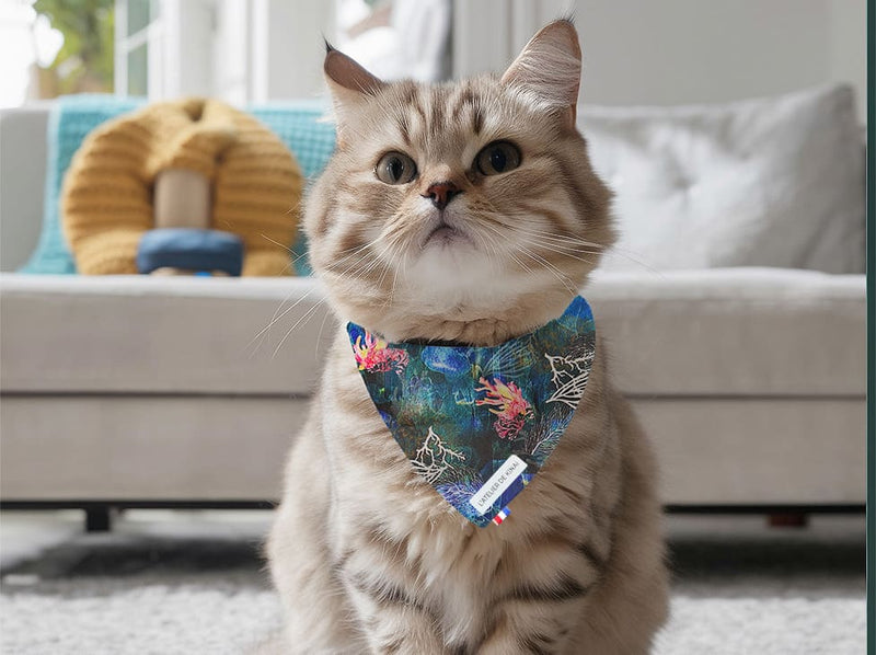Bandana pour chat corail