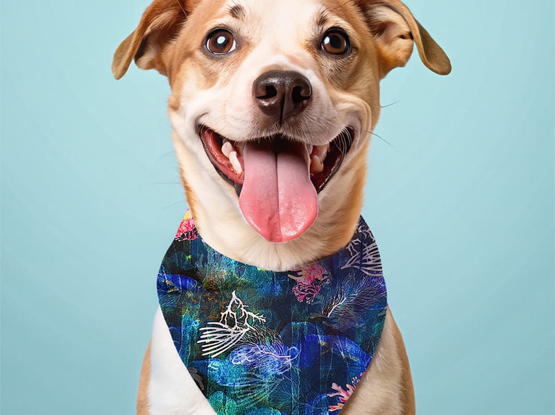 Bandana personnalisé pour chien corail