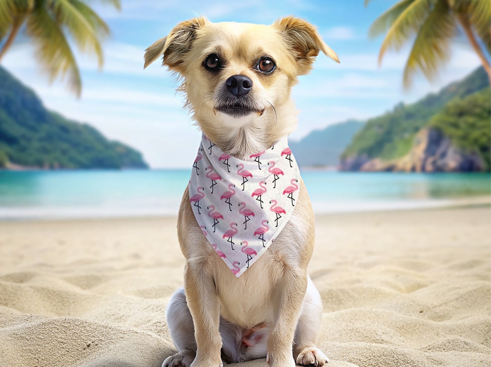 Bandana pour chien flamant