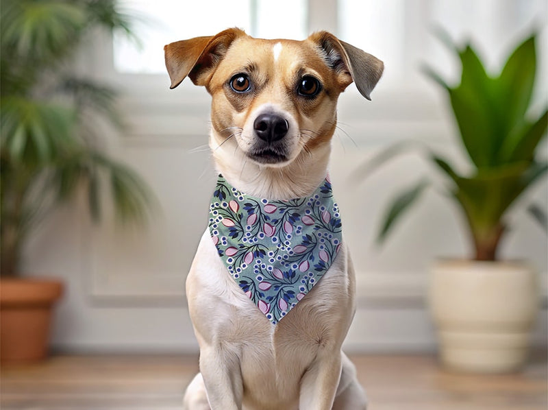 Bandana personnalisé pour chien fleurs