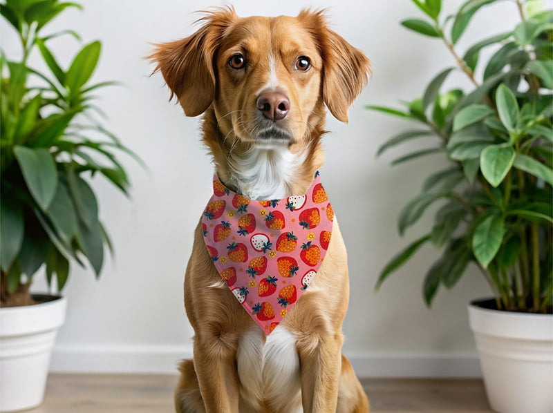 Bandana personnalisé pour chien fraise
