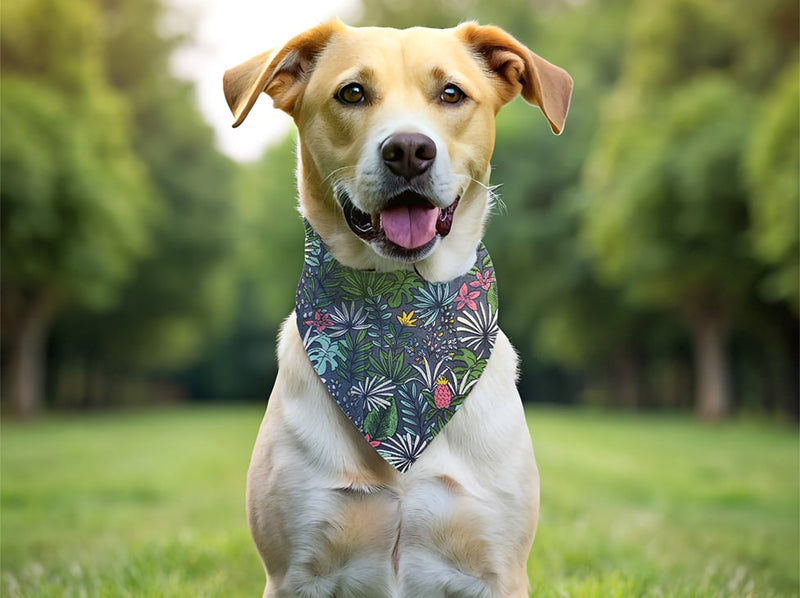 Bandana personnalisé pour chien tropical