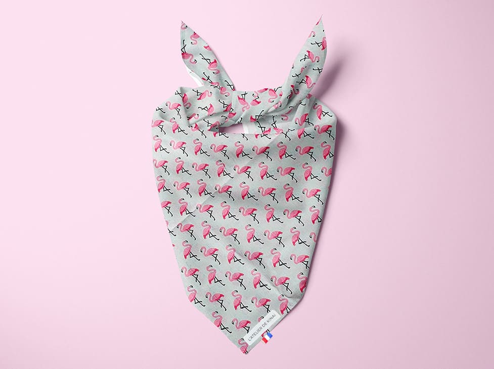 Bandana pour chien flamant