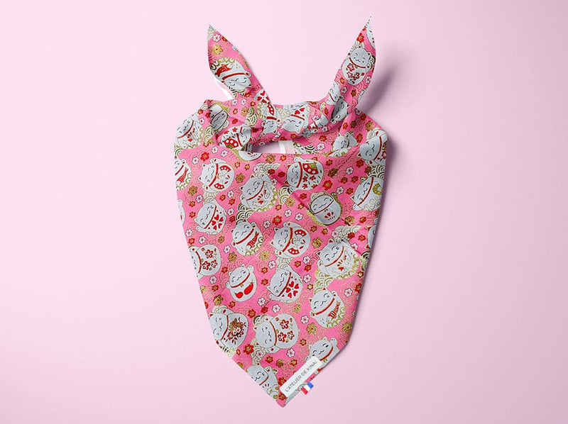 Bandana personnalisé pour chien Maneki-Neko