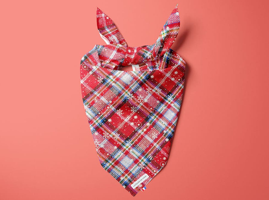 Bandana pour chien Tartan des Neiges
