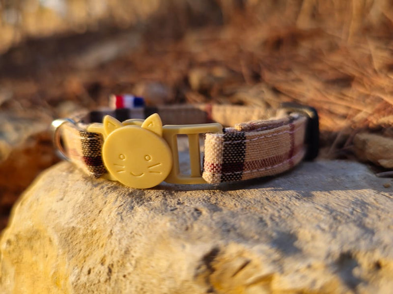 Collier personnalisé pour chat carreaux