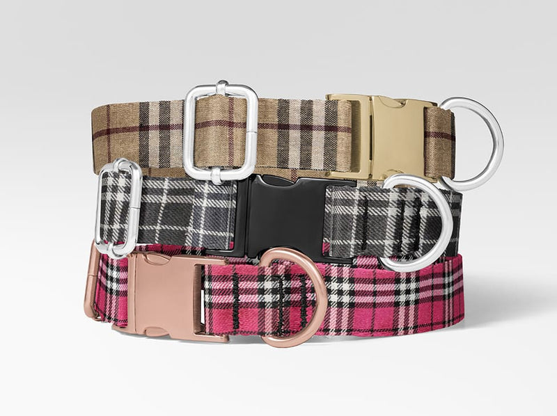 Collier personnalisé pour chien carreaux