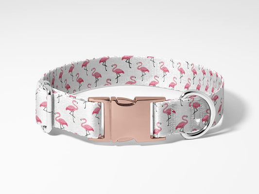 Collier pour chien flamant rose