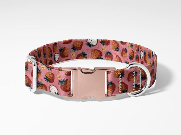 Collier personnalisé pour chien Fraise