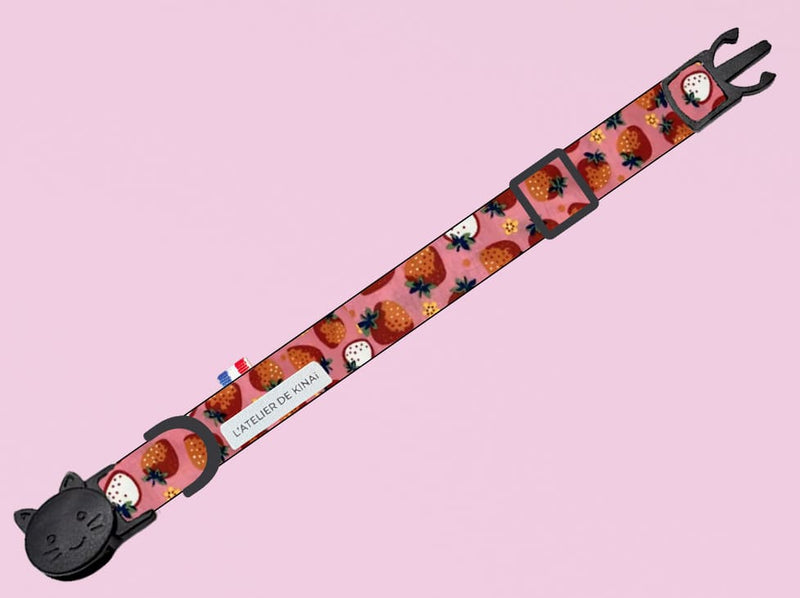 Collier pour chat fraise