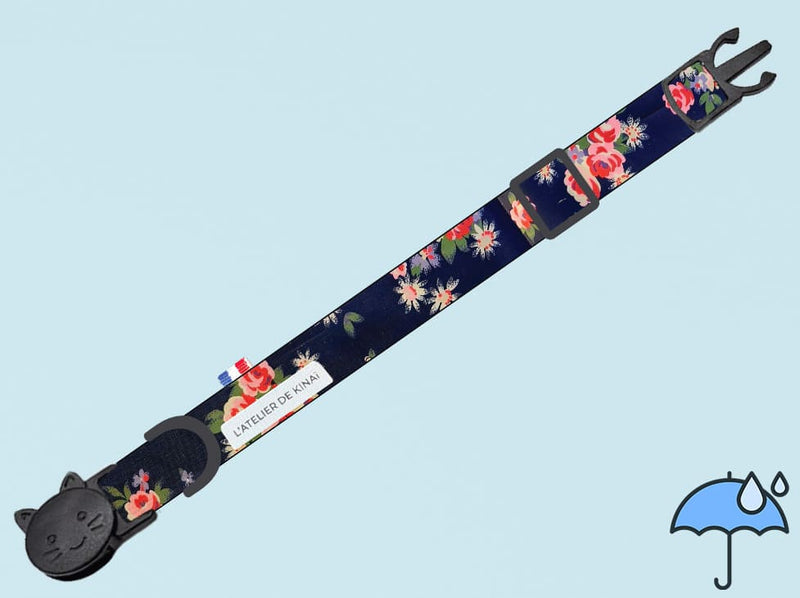 Collier personnalisé pour chat imperméable Éclat Floral