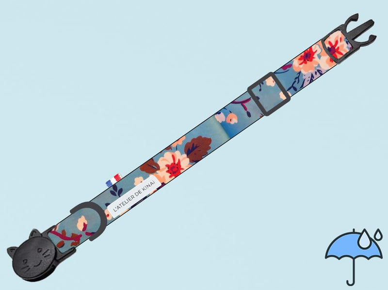 Collier personnalisé pour chat imperméable Éclat Floral