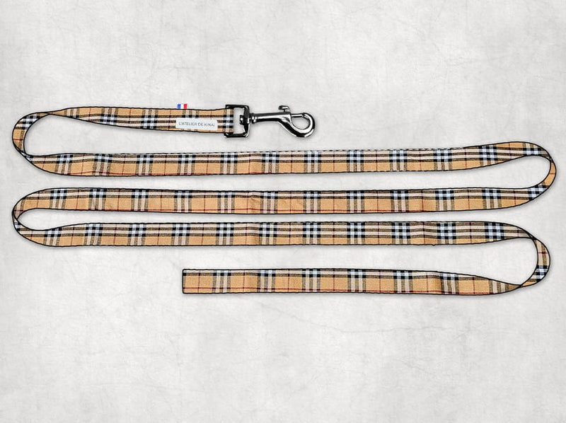 Laisse personnalisée pour chien carreaux